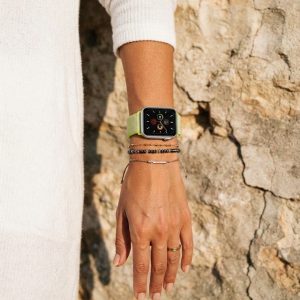 Model wearing Flash Light Sport Loop For Apple Watch Apple Watch band