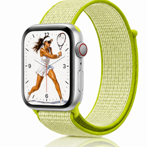 Model wearing Flash Light Sport Loop For Apple Watch Apple Watch band