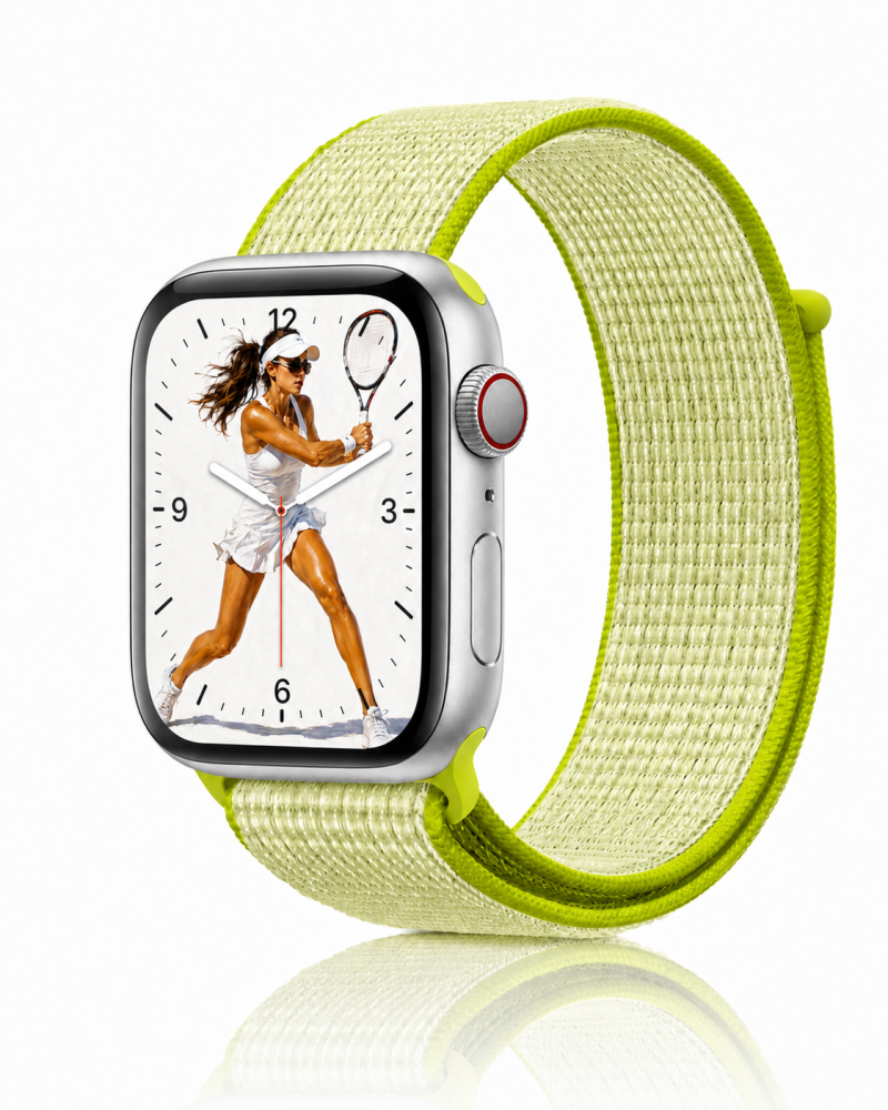 Model wearing Flash Light Sport Loop For Apple Watch Apple Watch band