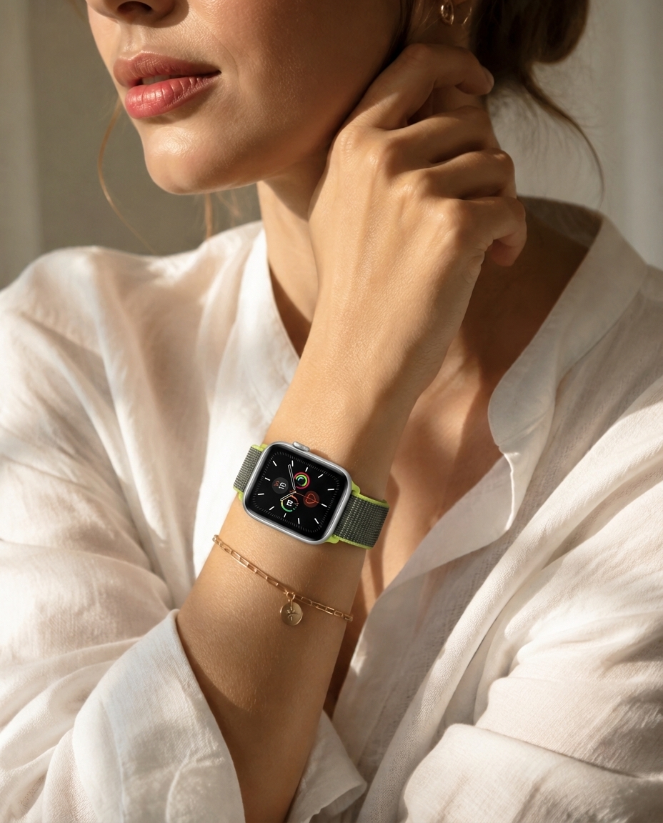 Model wearing Flash Sport Loop For Apple Watch Apple Watch band