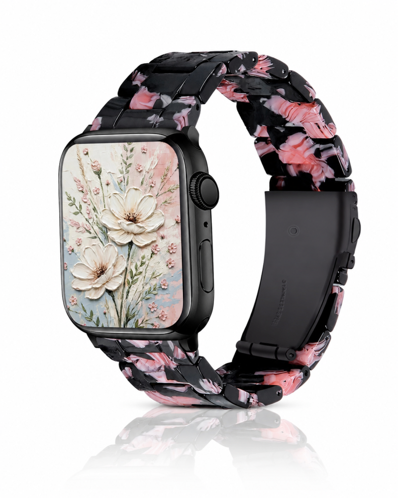 Model wearing Giselle Band for Apple Watch in Black Pink Apple Watch band