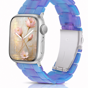 Model wearing Giselle Band for Apple Watch in Blue Phantom Apple Watch band