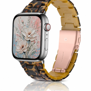 Model wearing Giselle Band for Apple Watch in Leopard Apple Watch band