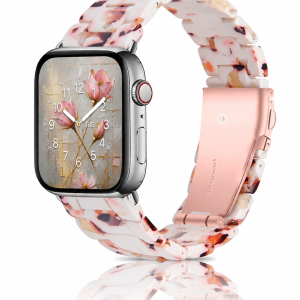 Model wearing Giselle Band for Apple Watch in Nougat Apple Watch band