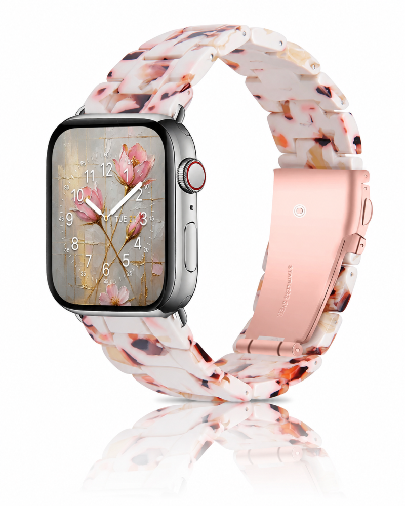 Model wearing Giselle Band for Apple Watch in Nougat Apple Watch band