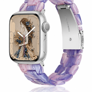 Model wearing Giselle Band for Apple Watch in Purple Essence Apple Watch band