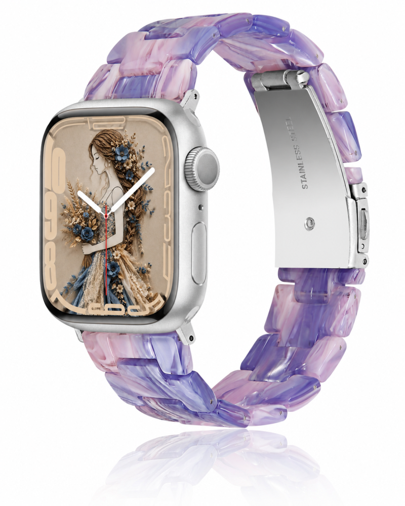Model wearing Giselle Band for Apple Watch in Purple Essence Apple Watch band