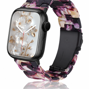 Model wearing Giselle Band for Apple Watch in Purple Rain Apple Watch band