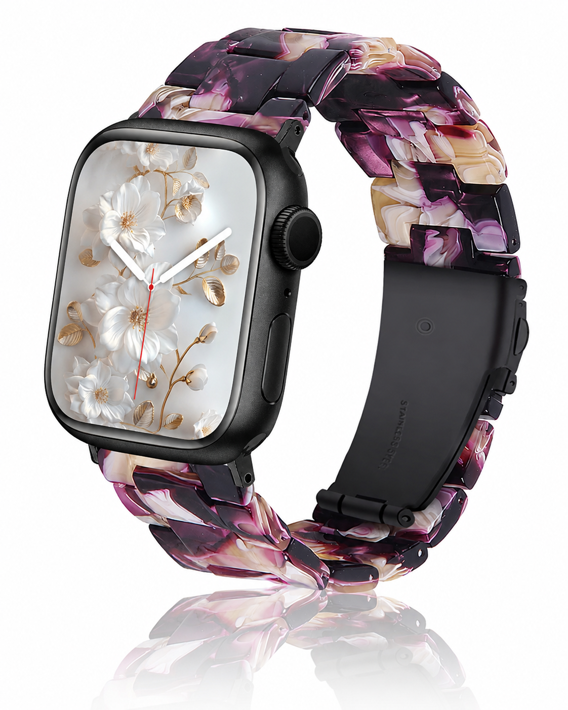 Model wearing Giselle Band for Apple Watch in Purple Rain Apple Watch band