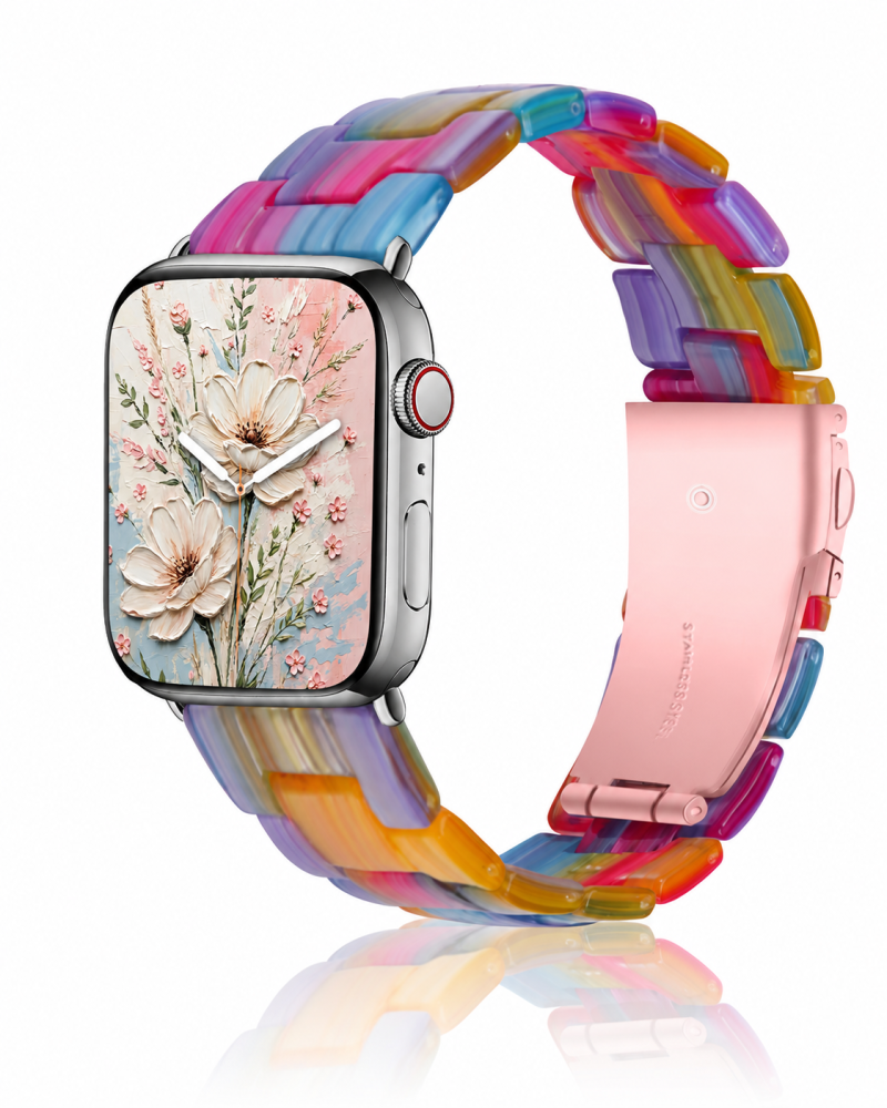 Model wearing Giselle Band for Apple Watch in Rainbow Apple Watch band