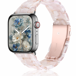 Model wearing Giselle Band for Apple Watch in Rose Quartz Apple Watch band