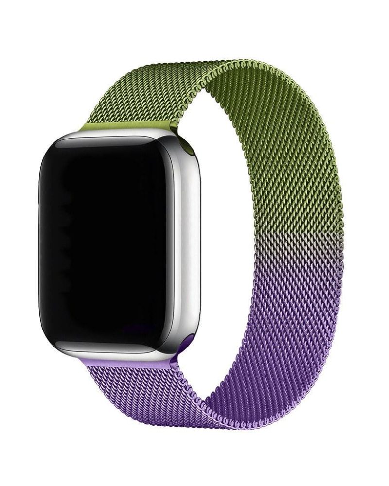 Gradient Green Purple Milanese Loop For Apple Watch