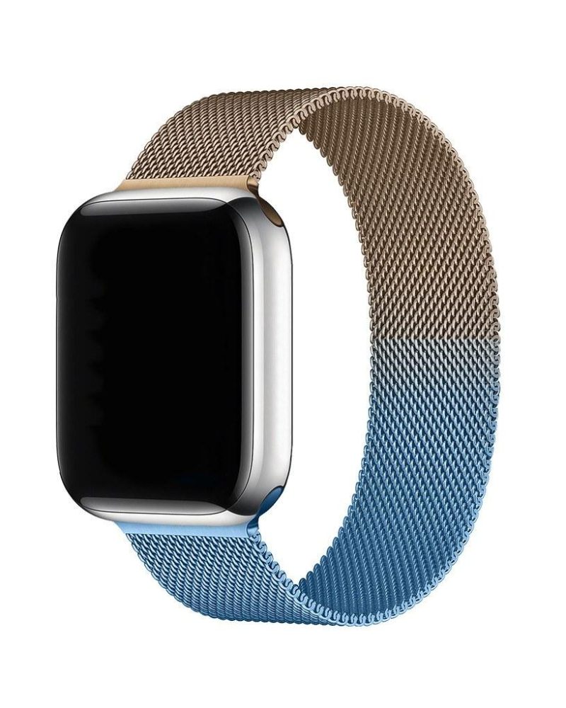 Gradient Retro Gold Blue Milanese Loop For Apple Watch