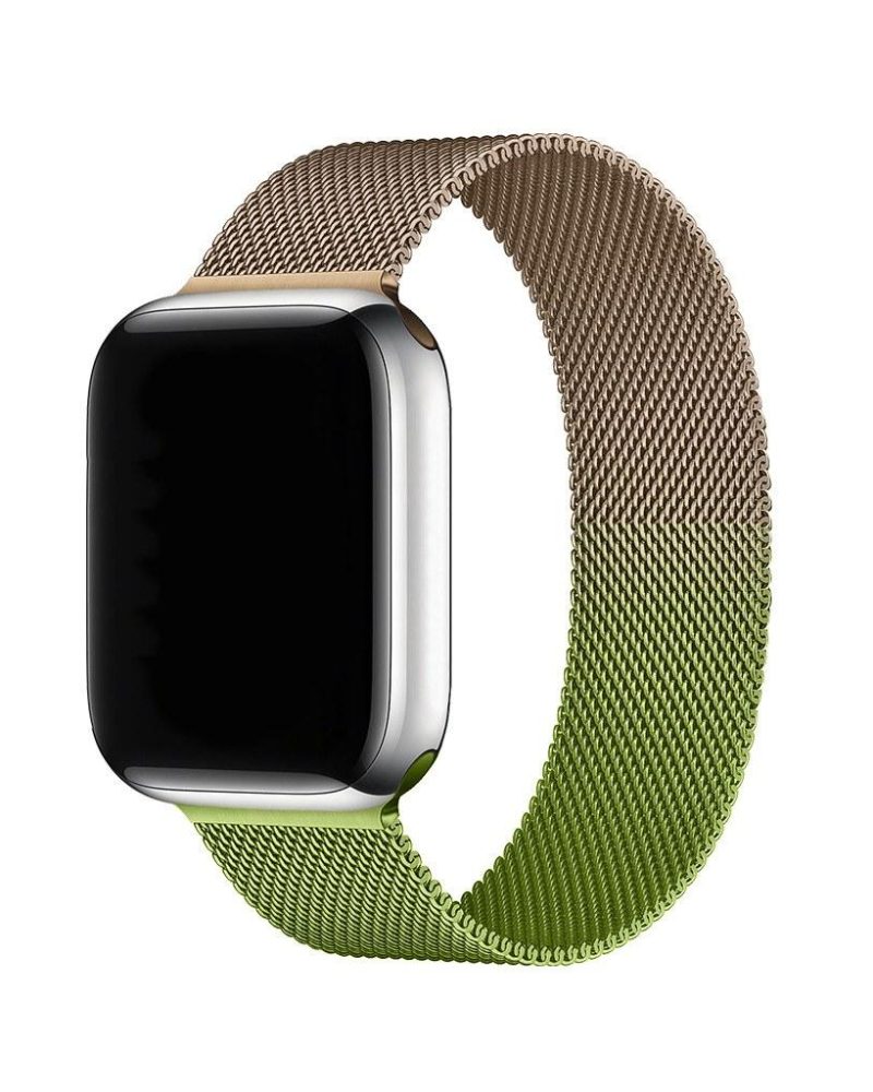 Gradient Retro Gold Green Milanese Loop For Apple Watch