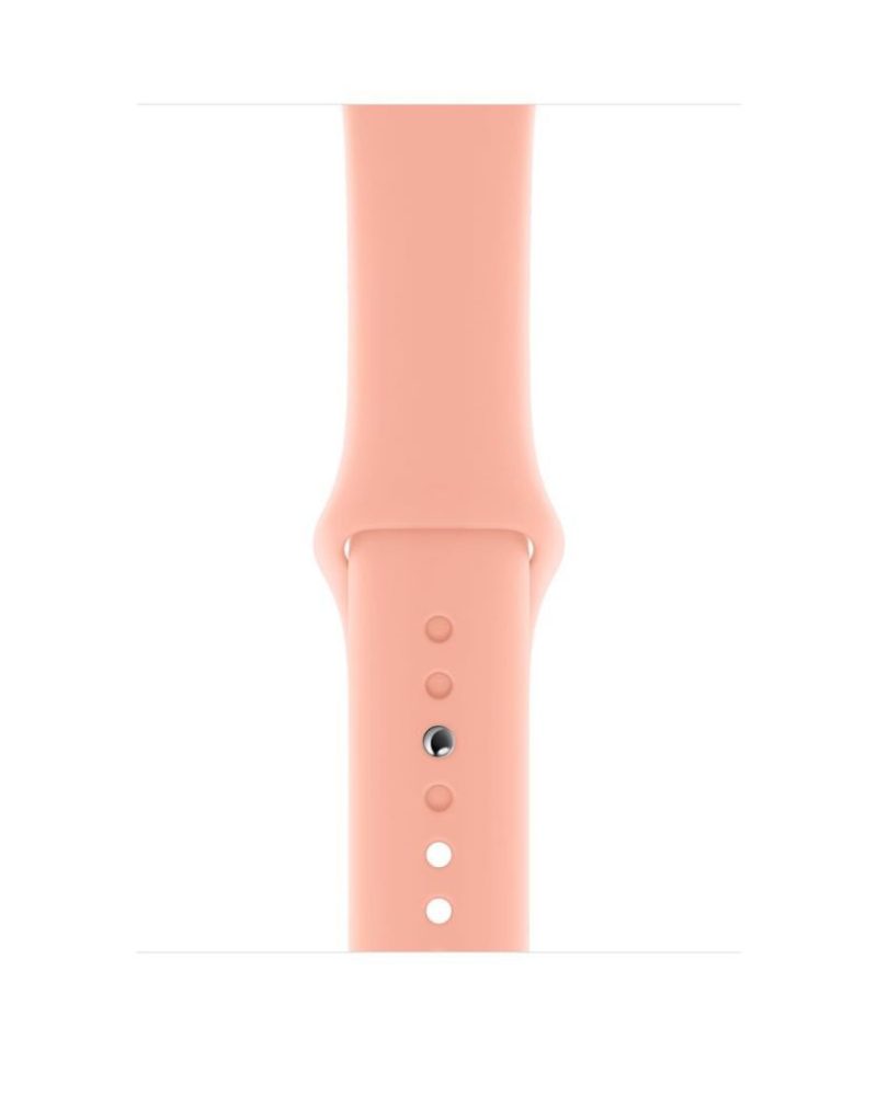Grapefruit pink silicone Apple Watch sport band with pin buckle closure