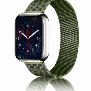 Model wearing Grass Green Milanese Loop For Apple Watch Apple Watch band