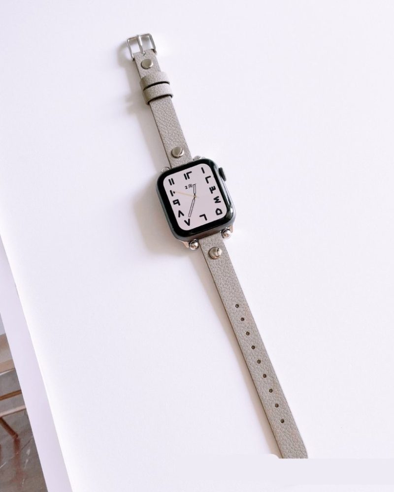 Hermione Leather Band for Apple Watch in Light Grey