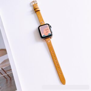 Hermione Leather Band for Apple Watch in Saddle Brown