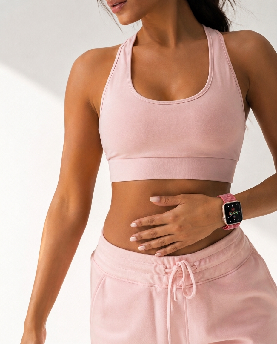 Model wearing Hibiscus Sport Loop For Apple Watch Apple Watch band