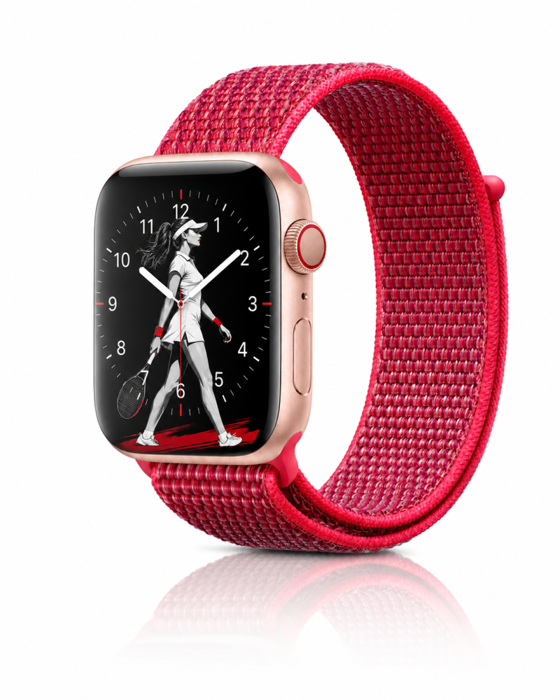 Model wearing Hibiscus Sport Loop For Apple Watch Apple Watch band