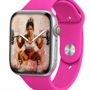 Model wearing Hot Pink Sport Band for Apple Watch Apple Watch band