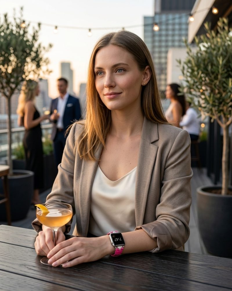 Sophia Leather Strap for Apple Watch - Crimson - Image 6