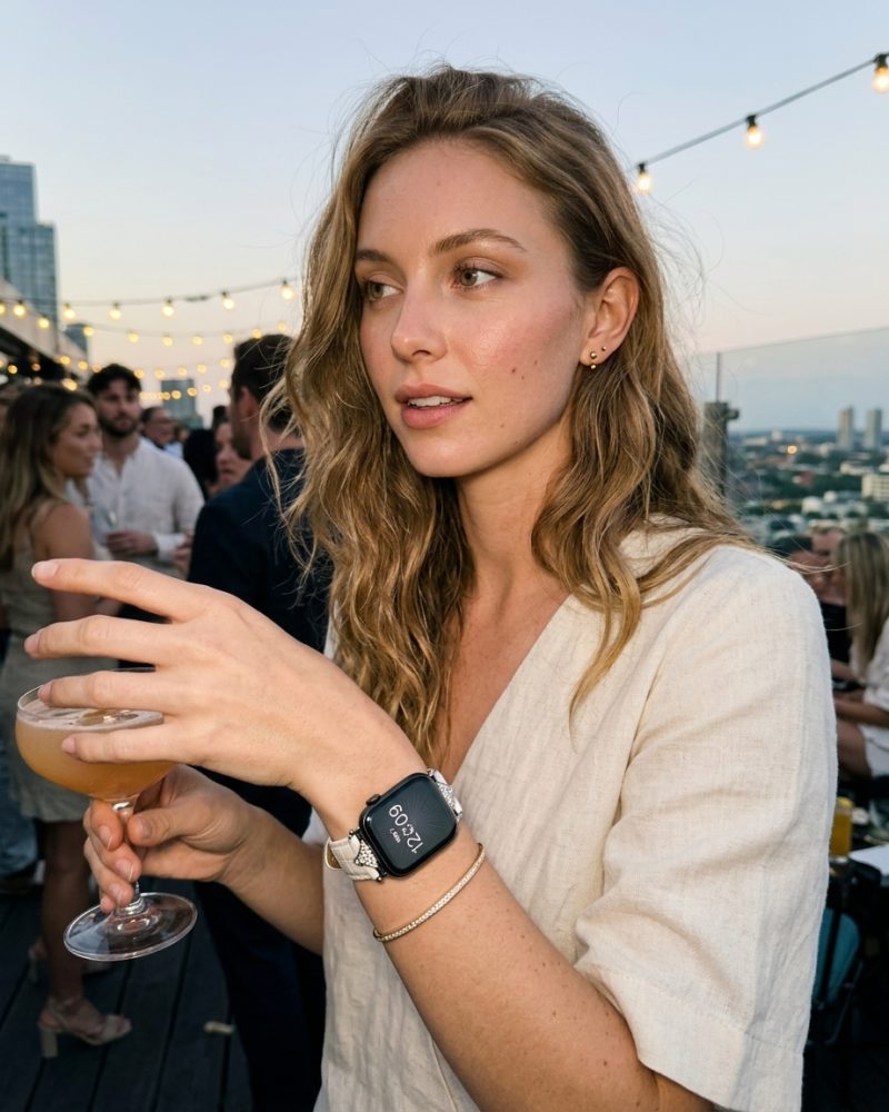 Sophia Leather Strap for Apple Watch - Cappuccino - Image 4