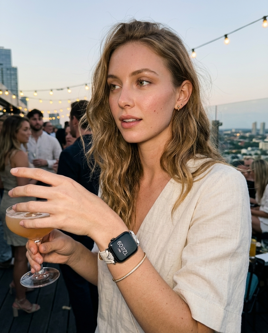 Sophia Leather Strap for Apple Watch - Cappuccino - Image 4
