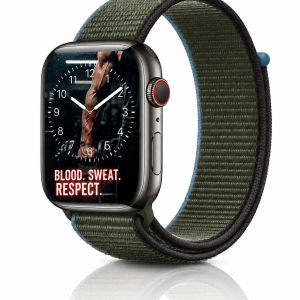 Model wearing Inverness Green Sport Loop For Apple Watch Apple Watch band