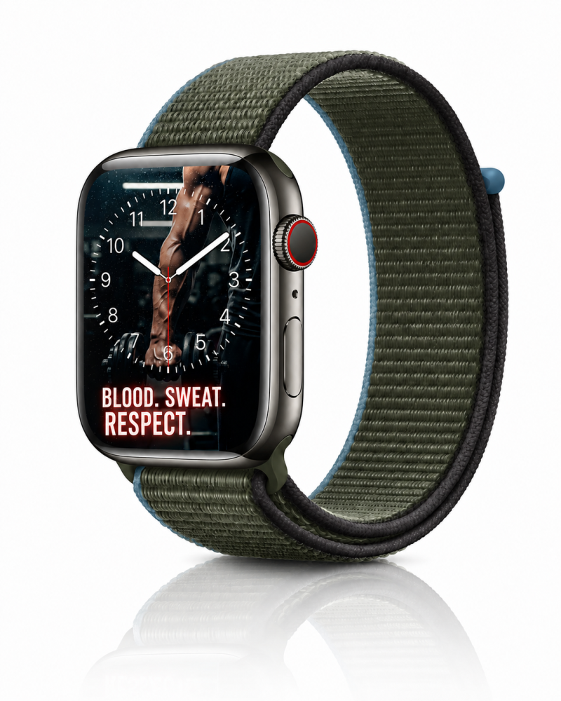 Model wearing Inverness Green Sport Loop For Apple Watch Apple Watch band