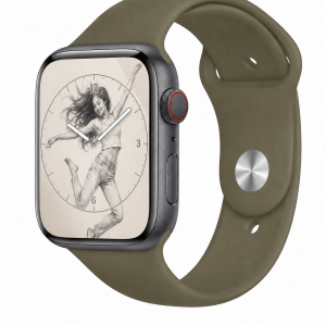 Model wearing Khaki Sport Band for Apple Watch Apple Watch band