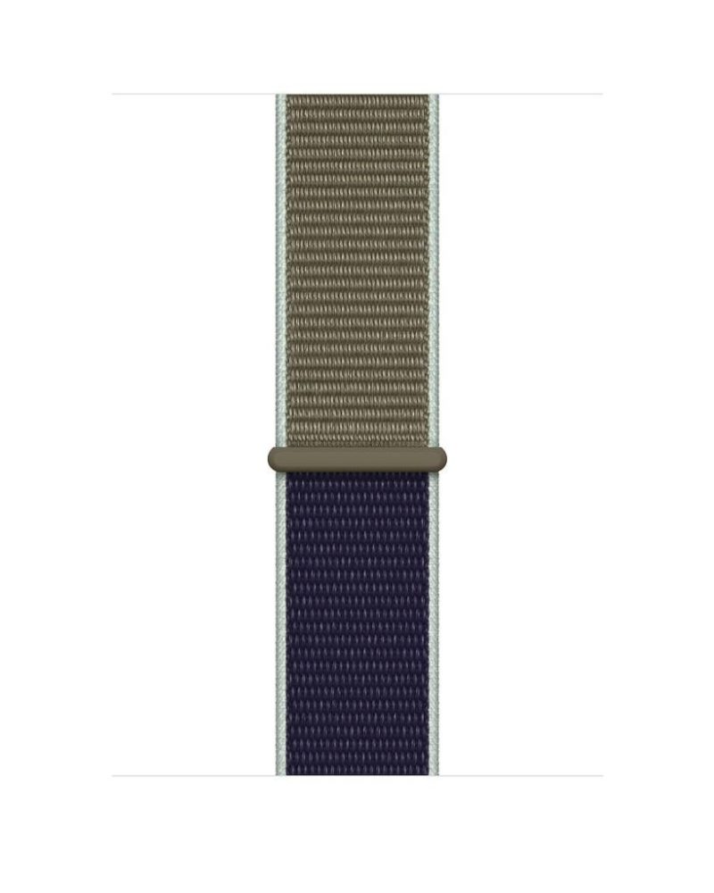 Khaki and navy blue woven nylon Sport Loop band for Apple Watch