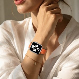 Model wearing Kumquat Sport Loop For Apple Watch Apple Watch band