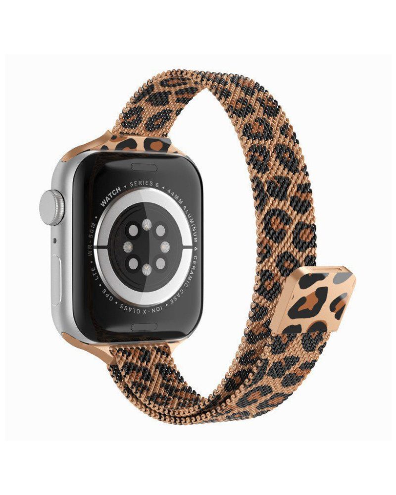 Leopard Rose Gold Aurora Slim Milanese Band for Apple Watch