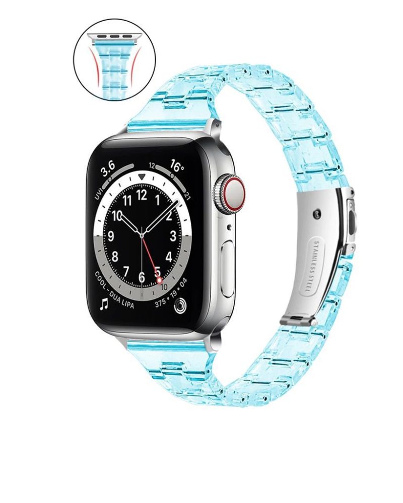 Light Blue Slim Transparent Resin Band for Apple Watch