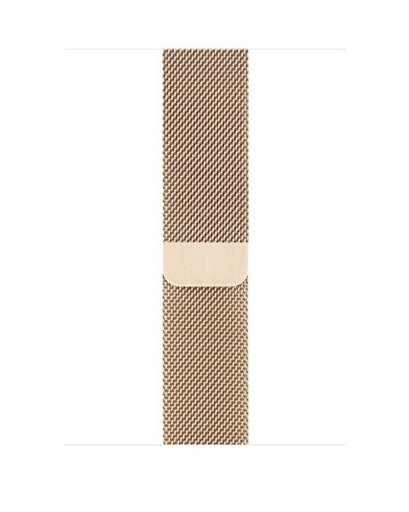 Light gold stainless steel Milanese loop Apple Watch band with magnetic closure