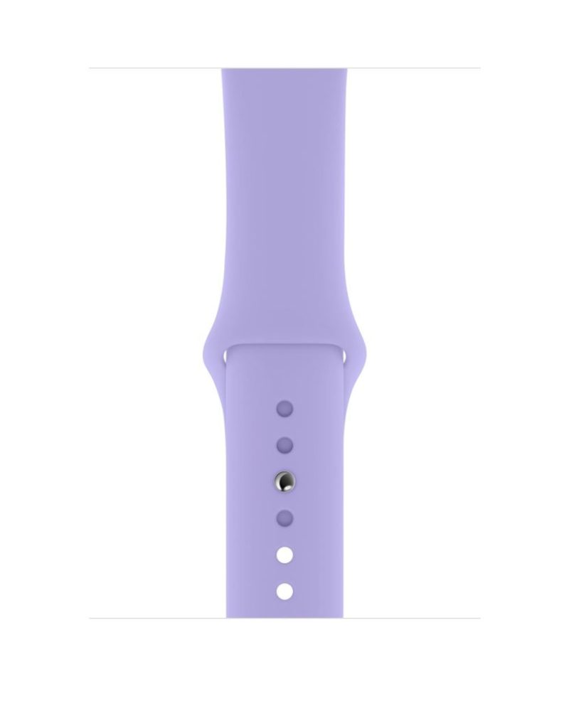 Lilac silicone Apple Watch sport band with pin-buckle closure