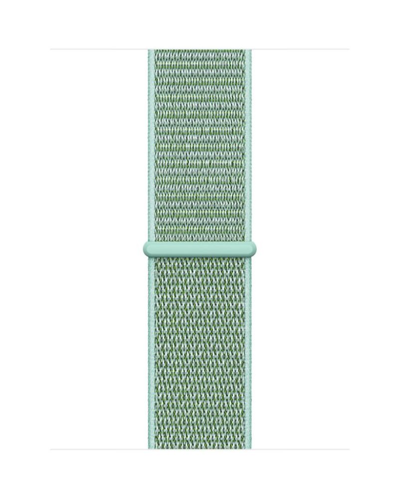 Marine Green woven nylon Apple Watch Sport Loop band with adjustable clasp