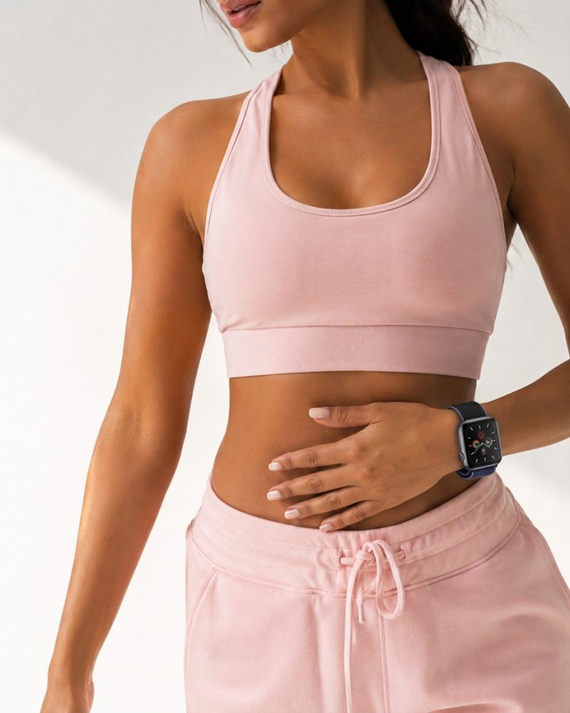 Model wearing Midnight Blue Black Sport Loop For Apple Watch Apple Watch band