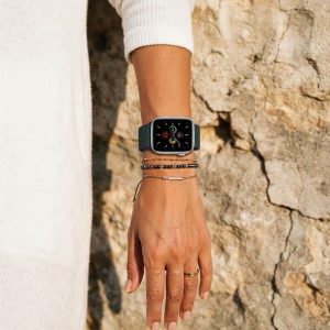 Model wearing Midnight Fog Sport Loop For Apple Watch Apple Watch band