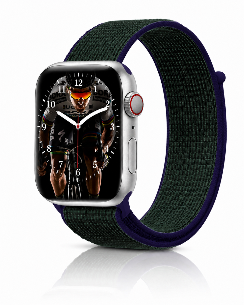 Model wearing Midnight Fog Sport Loop For Apple Watch Apple Watch band