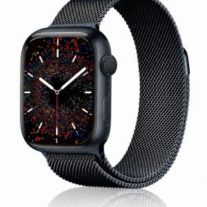 Model wearing Midnight Milanese Loop For Apple Watch Apple Watch band