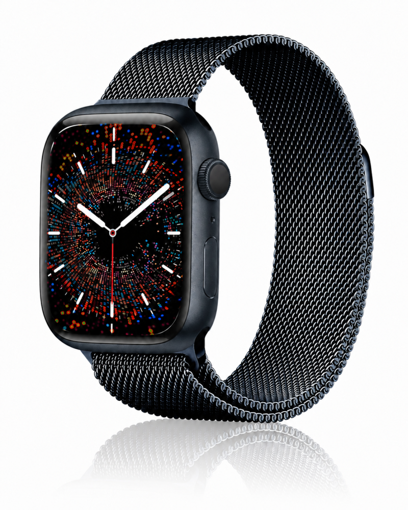 Model wearing Midnight Milanese Loop For Apple Watch Apple Watch band