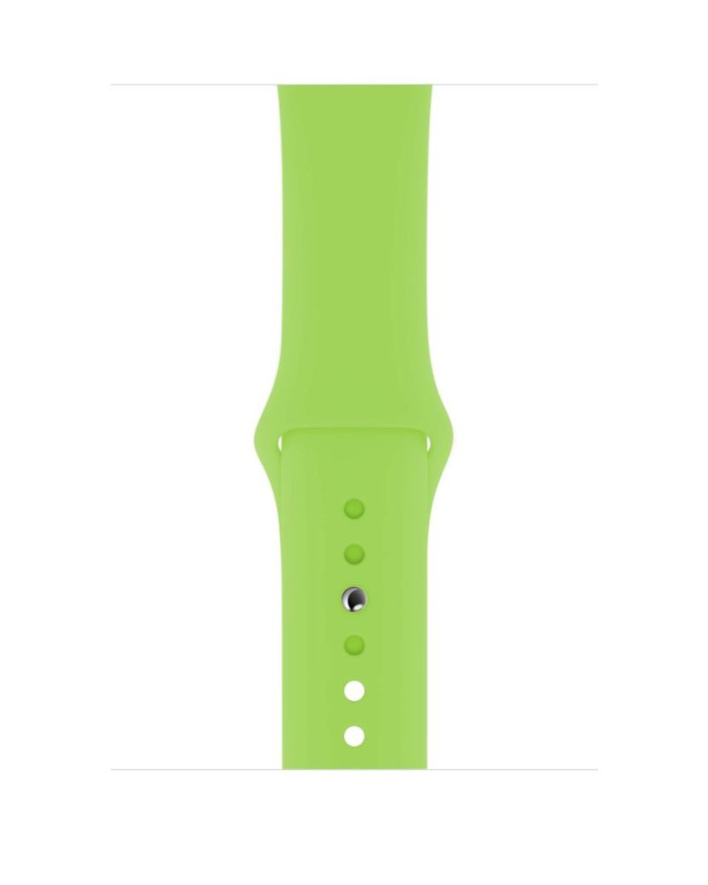 Mint green silicone Apple Watch sport band with pin buckle clasp