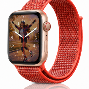 Model wearing Nectarine Sport Loop For Apple Watch Apple Watch band