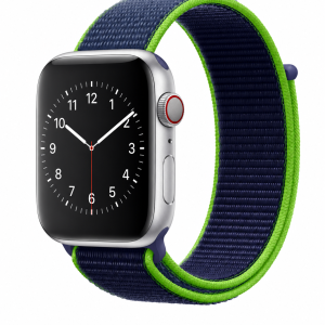 Model wearing Neon Lime Sport Loop For Apple Watch Apple Watch band