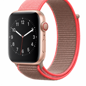 Model wearing Neon Pink Sport Loop For Apple Watch Apple Watch band
