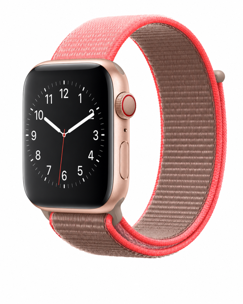 Model wearing Neon Pink Sport Loop For Apple Watch Apple Watch band