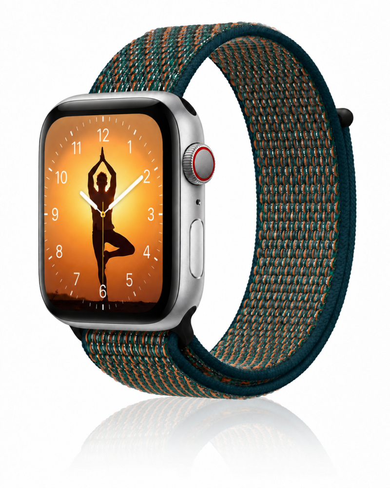 Model wearing Neptune Green Sport Loop For Apple Watch Apple Watch band