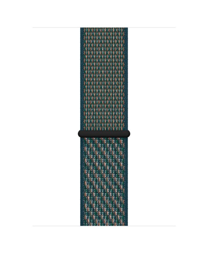 Neptune green woven nylon Apple Watch Sport Loop band with hook-and-loop fastener